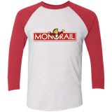 T-Shirts Heather White/Vintage Red / X-Small Monorail Men's Triblend 3/4 Sleeve