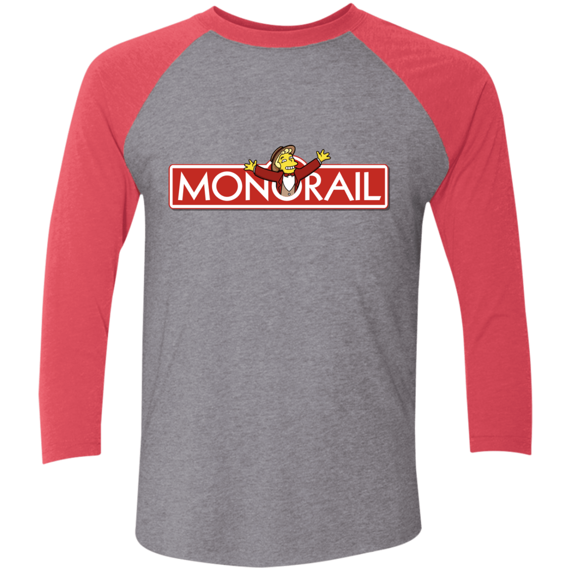 T-Shirts Premium Heather/Vintage Red / X-Small Monorail Men's Triblend 3/4 Sleeve