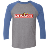 T-Shirts Premium Heather/Vintage Royal / X-Small Monorail Men's Triblend 3/4 Sleeve