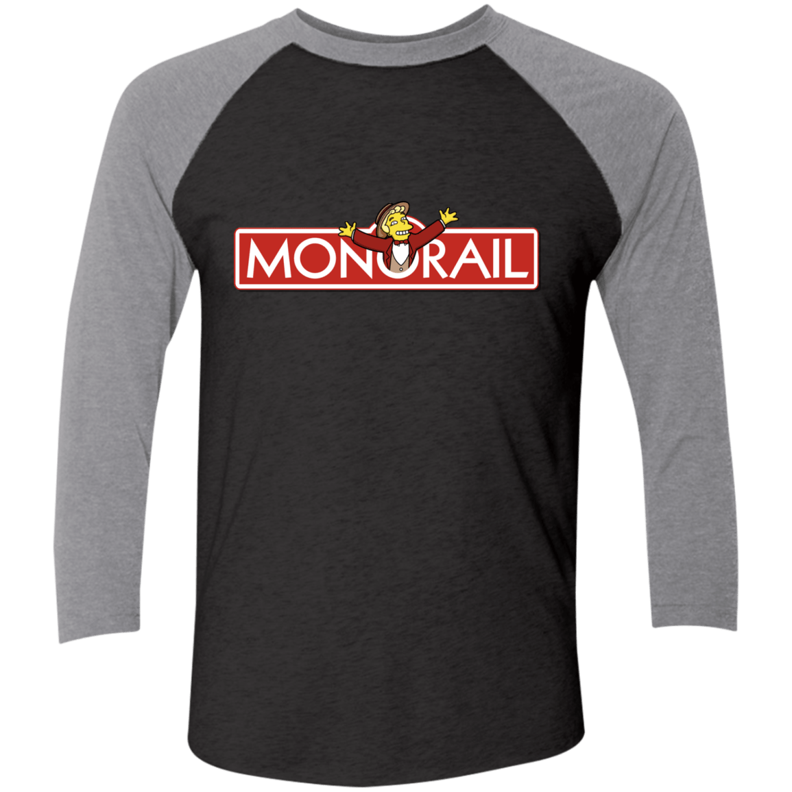 T-Shirts Vintage Black/Premium Heather / X-Small Monorail Men's Triblend 3/4 Sleeve