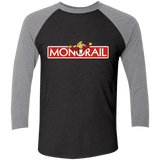 T-Shirts Vintage Black/Premium Heather / X-Small Monorail Men's Triblend 3/4 Sleeve