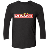 T-Shirts Vintage Black/Vintage Black / X-Small Monorail Men's Triblend 3/4 Sleeve