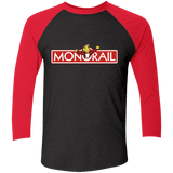 T-Shirts Vintage Black/Vintage Red / X-Small Monorail Men's Triblend 3/4 Sleeve