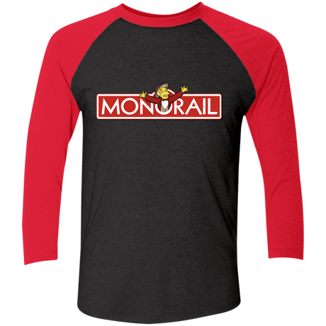 T-Shirts Vintage Black/Vintage Red / X-Small Monorail Men's Triblend 3/4 Sleeve