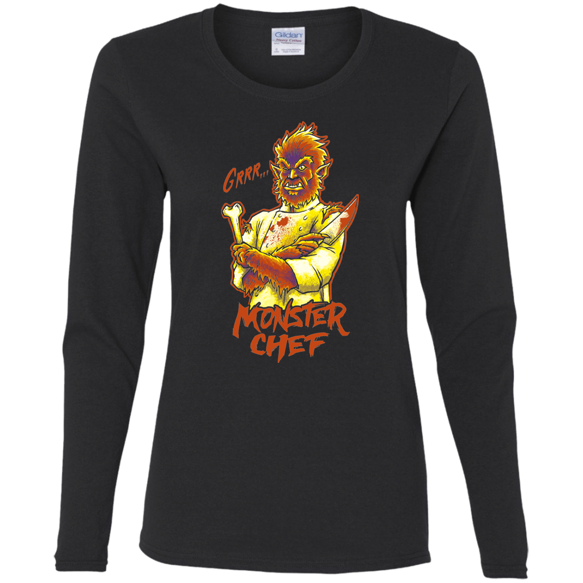 T-Shirts Black / S Monster Chef Women's Long Sleeve T-Shirt