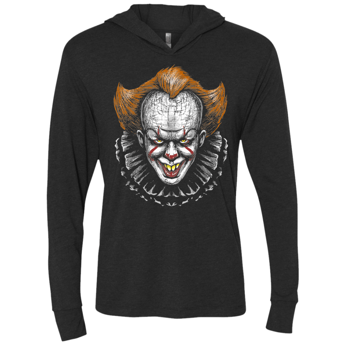 T-Shirts Vintage Black / X-Small Monster Clown Triblend Long Sleeve Hoodie Tee