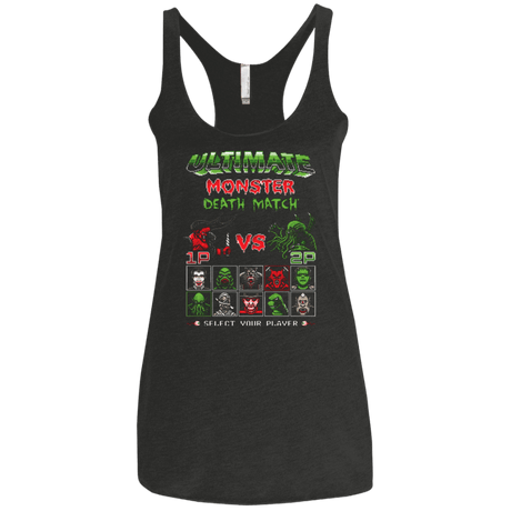 T-Shirts Vintage Black / X-Small Monster Death Match Women's Triblend Racerback Tank