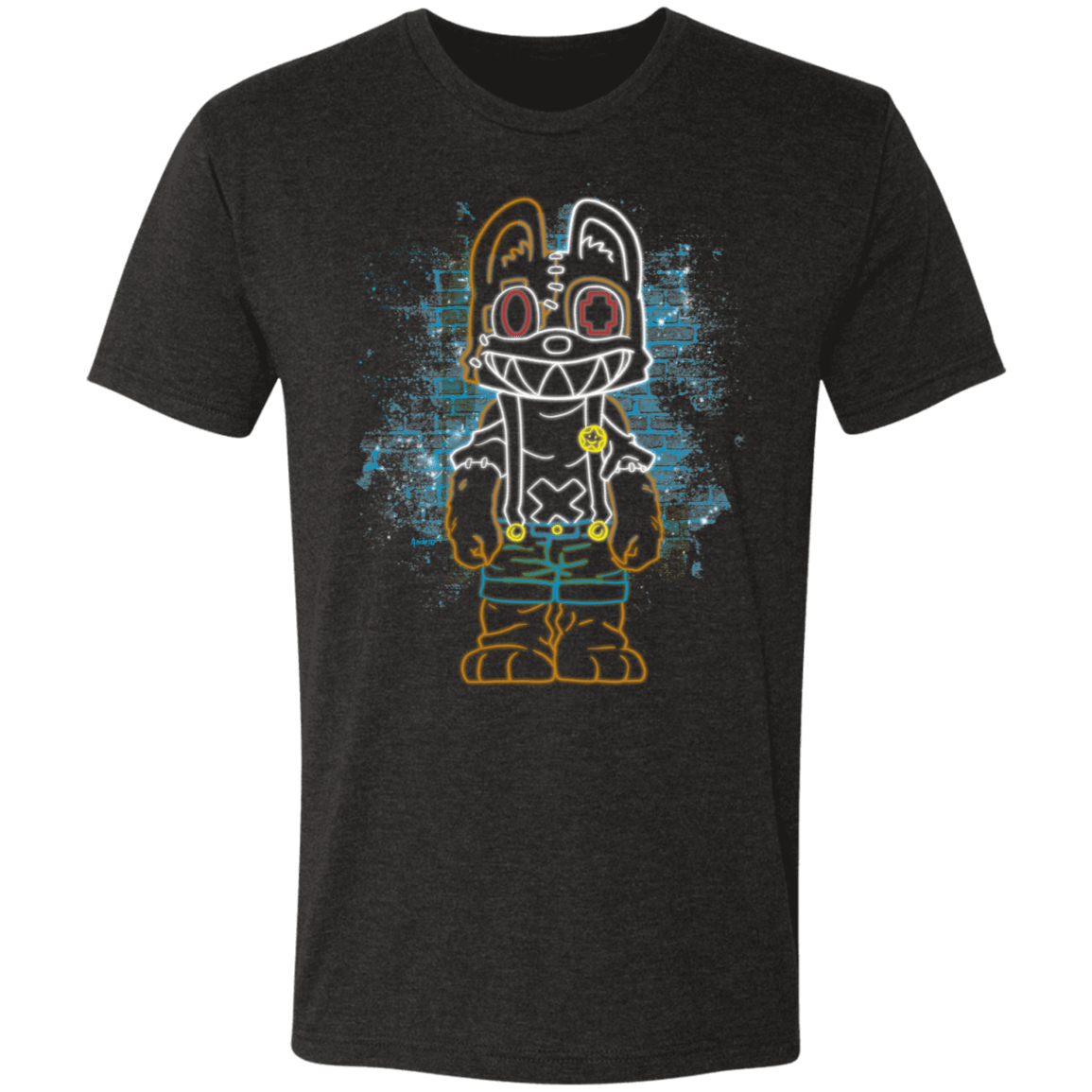 T-Shirts Vintage Black / S Monster Furry Neon Men's Triblend T-Shirt