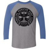 T-Shirts Premium Heather/ Vintage Royal / X-Small Monster Hunt Club Men's Triblend 3/4 Sleeve