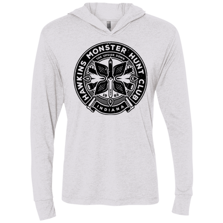 T-Shirts Heather White / X-Small Monster Hunt Club Triblend Long Sleeve Hoodie Tee