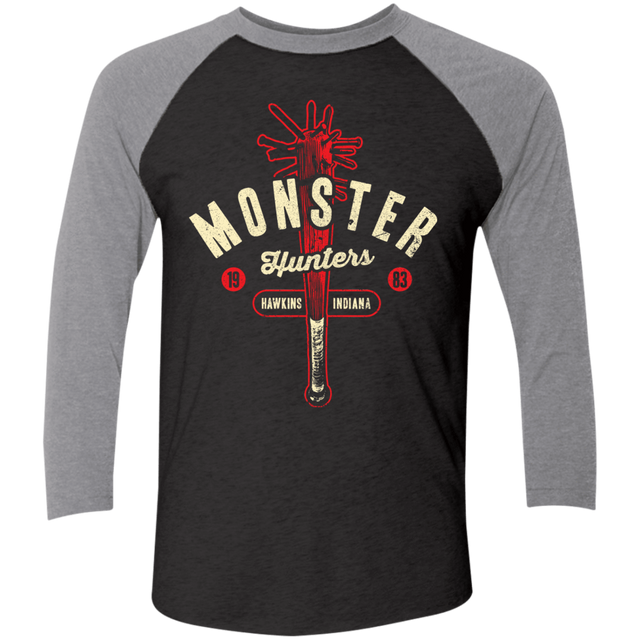 T-Shirts Vintage Black/Premium Heather / X-Small Monster Hunters 83 Men's Triblend 3/4 Sleeve