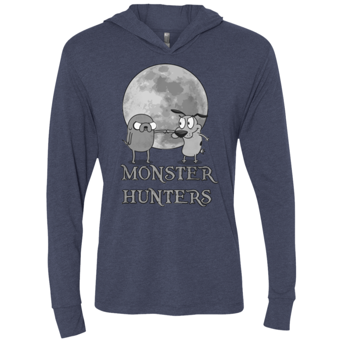 T-Shirts Vintage Navy / X-Small Monster Hunters Triblend Long Sleeve Hoodie Tee