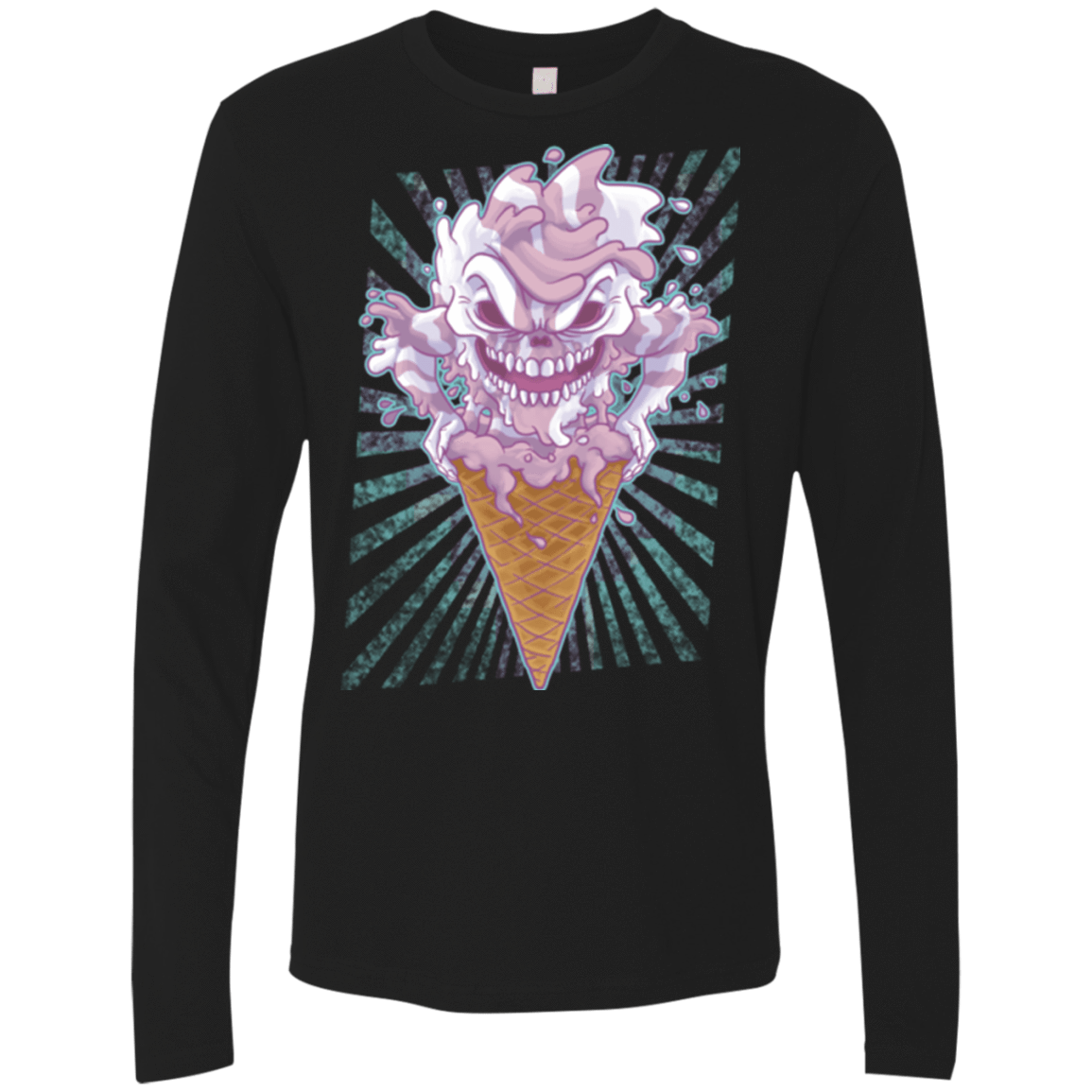 T-Shirts Black / Small Monster Ice Cream Men's Premium Long Sleeve