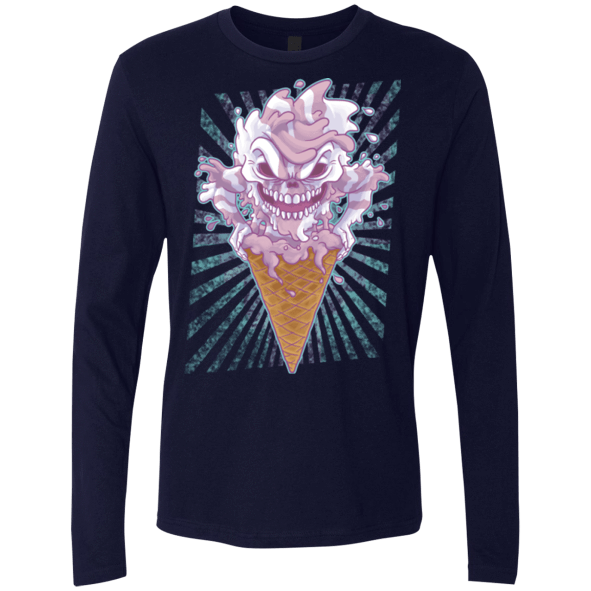 T-Shirts Midnight Navy / Small Monster Ice Cream Men's Premium Long Sleeve