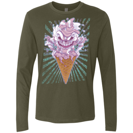 T-Shirts Military Green / Small Monster Ice Cream Men's Premium Long Sleeve