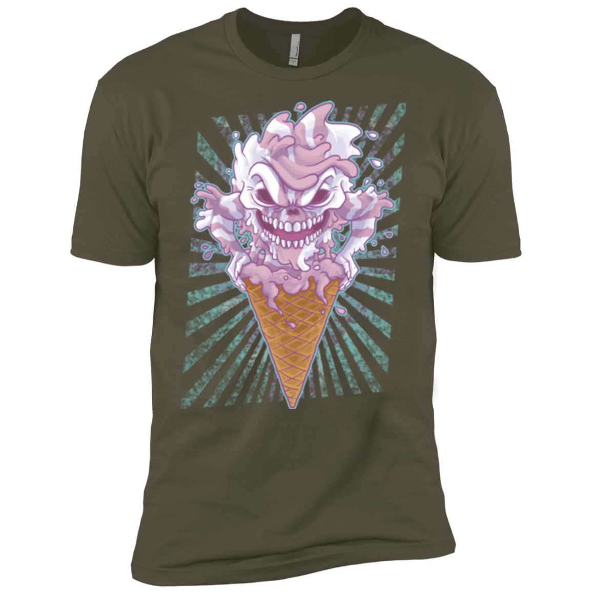 T-Shirts Military Green / X-Small Monster Ice Cream Men's Premium T-Shirt