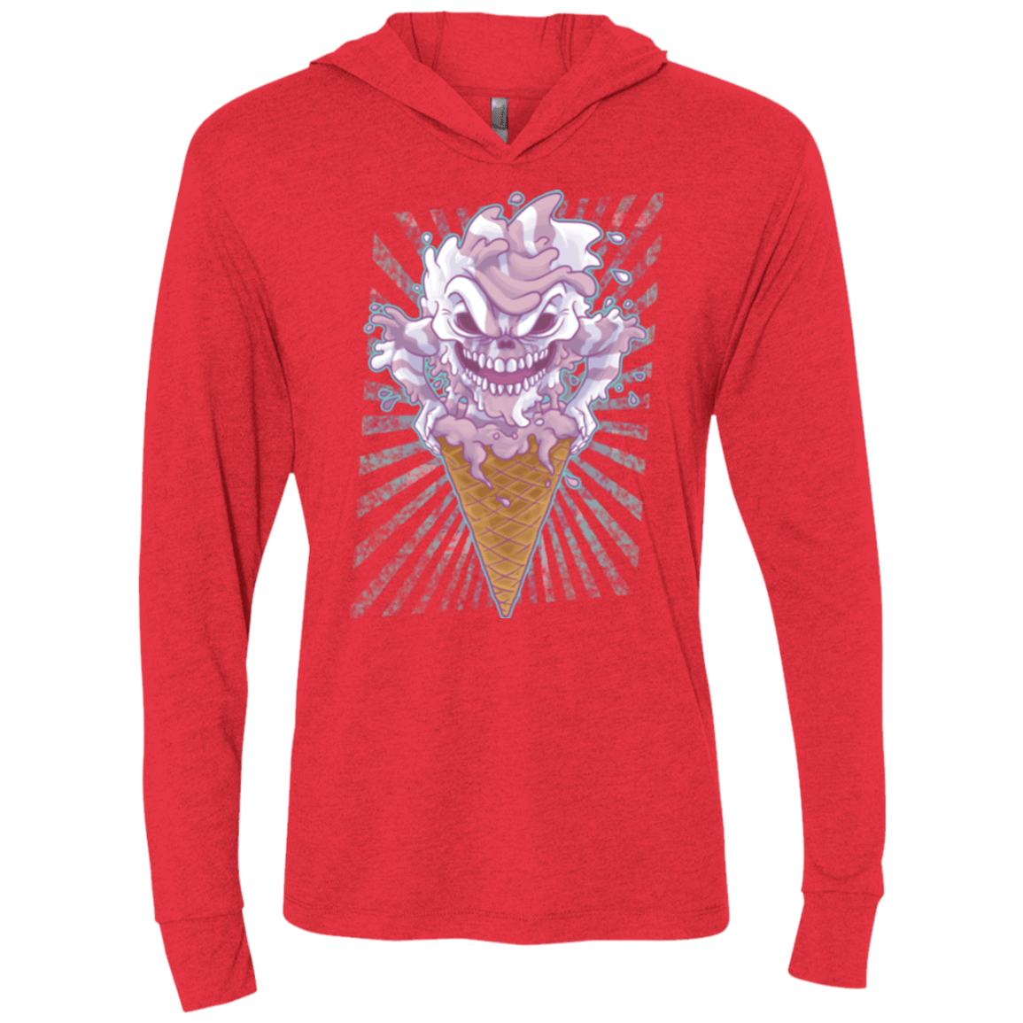 T-Shirts Vintage Red / X-Small Monster Ice Cream Triblend Long Sleeve Hoodie Tee