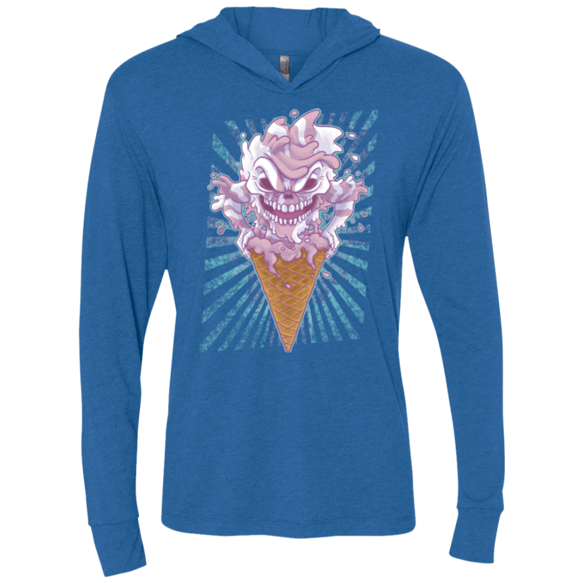 T-Shirts Vintage Royal / X-Small Monster Ice Cream Triblend Long Sleeve Hoodie Tee
