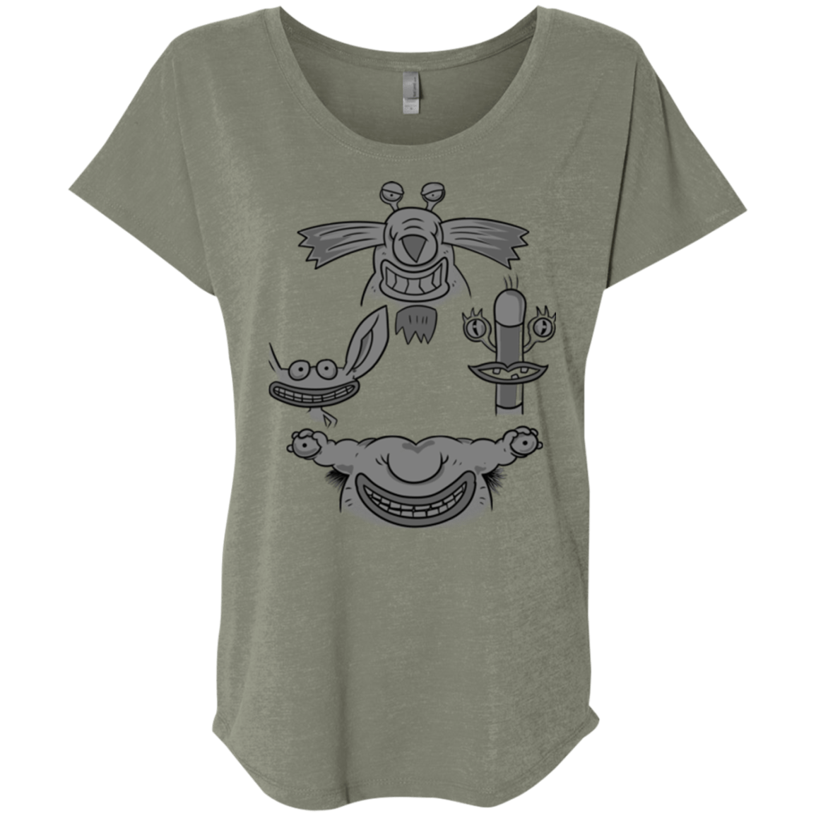 T-Shirts Venetian Grey / X-Small MONSTER RHAPSODY Triblend Dolman Sleeve