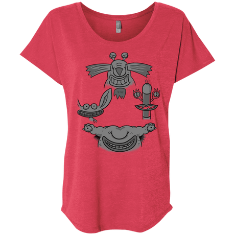 T-Shirts Vintage Red / X-Small MONSTER RHAPSODY Triblend Dolman Sleeve