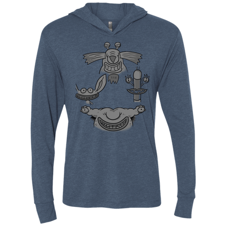 T-Shirts Indigo / X-Small MONSTER RHAPSODY Triblend Long Sleeve Hoodie Tee