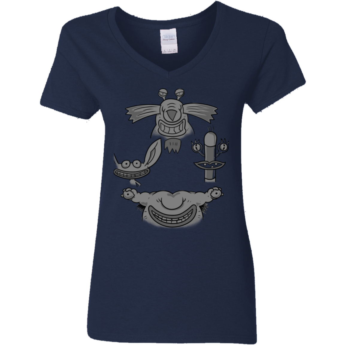 T-Shirts Navy / S MONSTER RHAPSODY Women's V-Neck T-Shirt