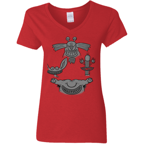 T-Shirts Red / S MONSTER RHAPSODY Women's V-Neck T-Shirt