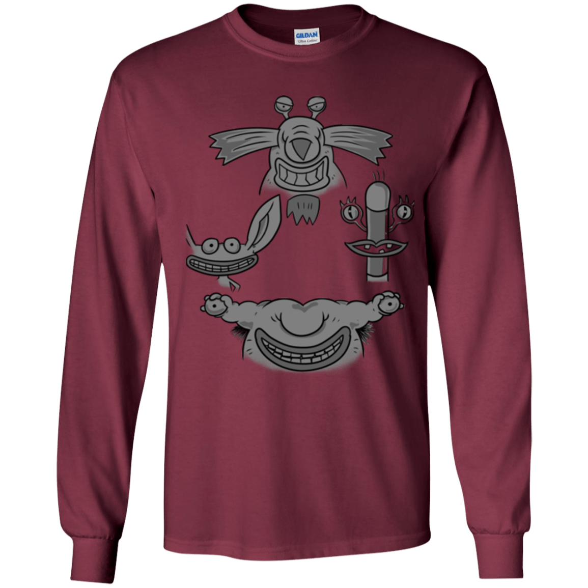 T-Shirts Maroon / YS MONSTER RHAPSODY Youth Long Sleeve T-Shirt