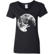 T-Shirts Black / S Moon Women's V-Neck T-Shirt