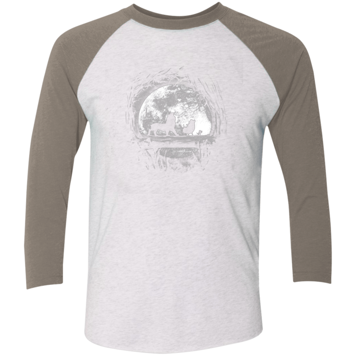 T-Shirts Heather White/Vintage Grey / X-Small Moonlight Men's Triblend 3/4 Sleeve