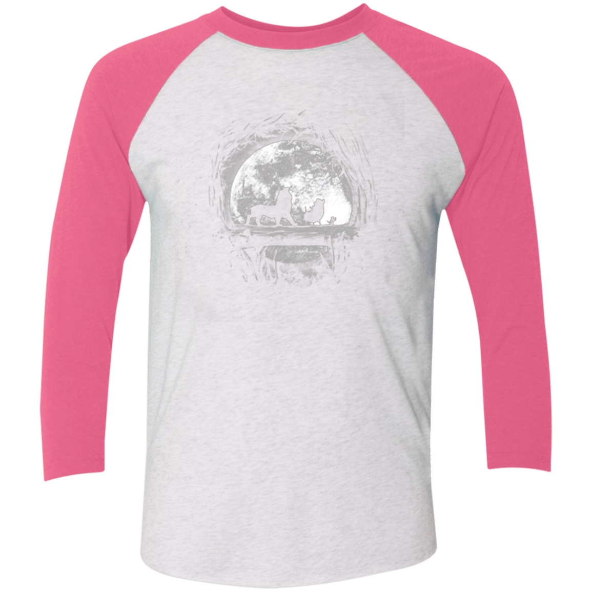 T-Shirts Heather White/Vintage Pink / X-Small Moonlight Men's Triblend 3/4 Sleeve