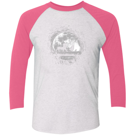 T-Shirts Heather White/Vintage Pink / X-Small Moonlight Men's Triblend 3/4 Sleeve