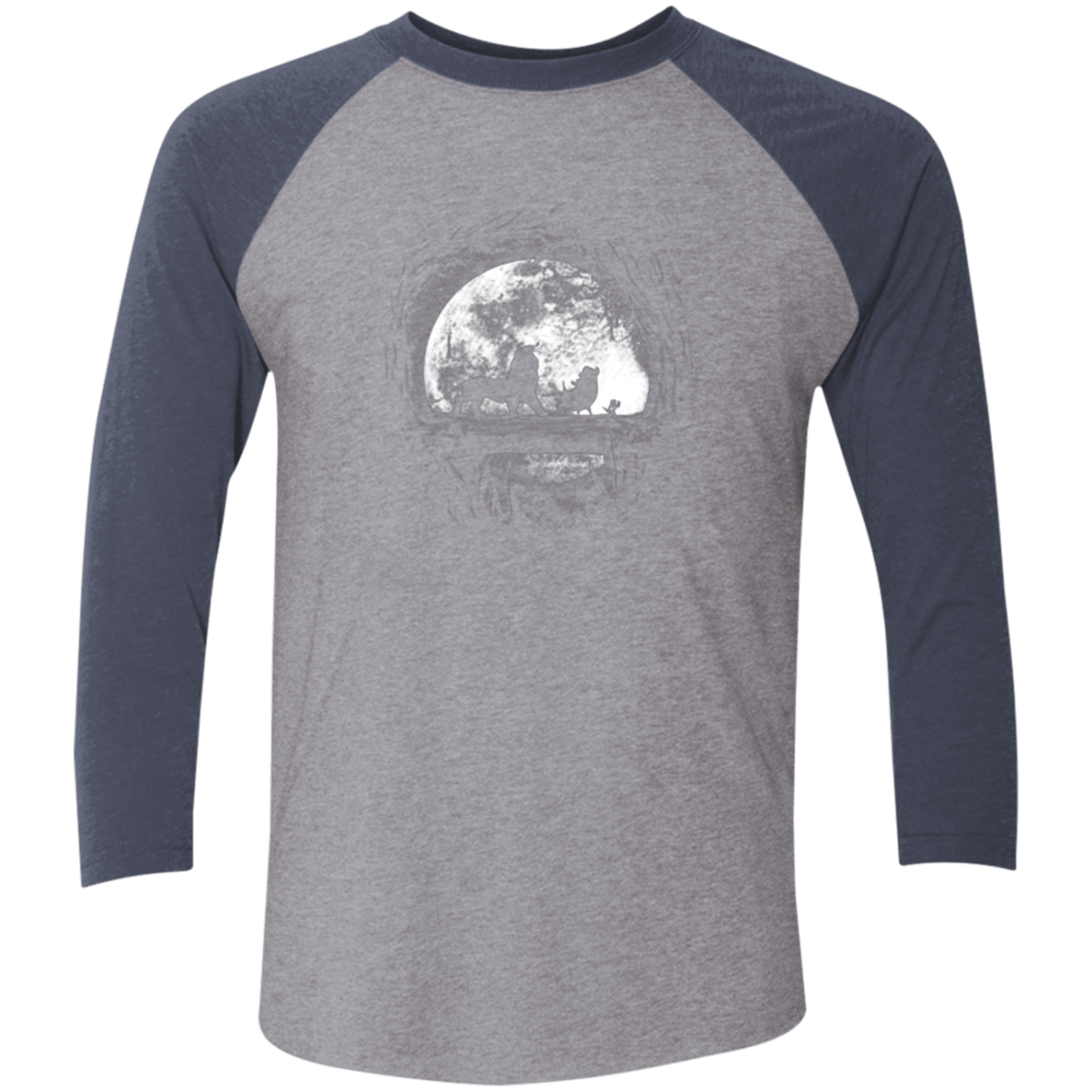 T-Shirts Premium Heather/ Vintage Navy / X-Small Moonlight Men's Triblend 3/4 Sleeve