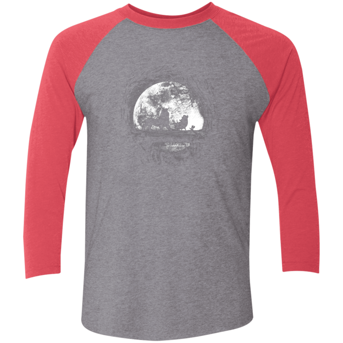T-Shirts Premium Heather/ Vintage Red / X-Small Moonlight Men's Triblend 3/4 Sleeve