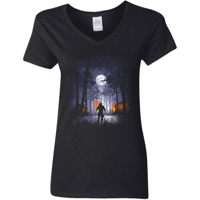 T-Shirts Black / S Moonlight Women's V-Neck T-Shirt