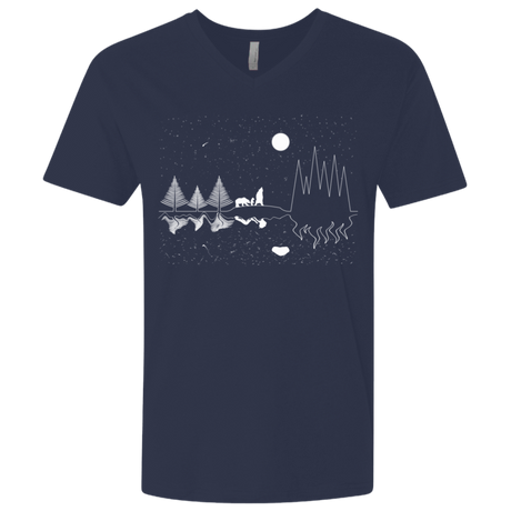 T-Shirts Midnight Navy / X-Small Moonlit Travels Men's Premium V-Neck