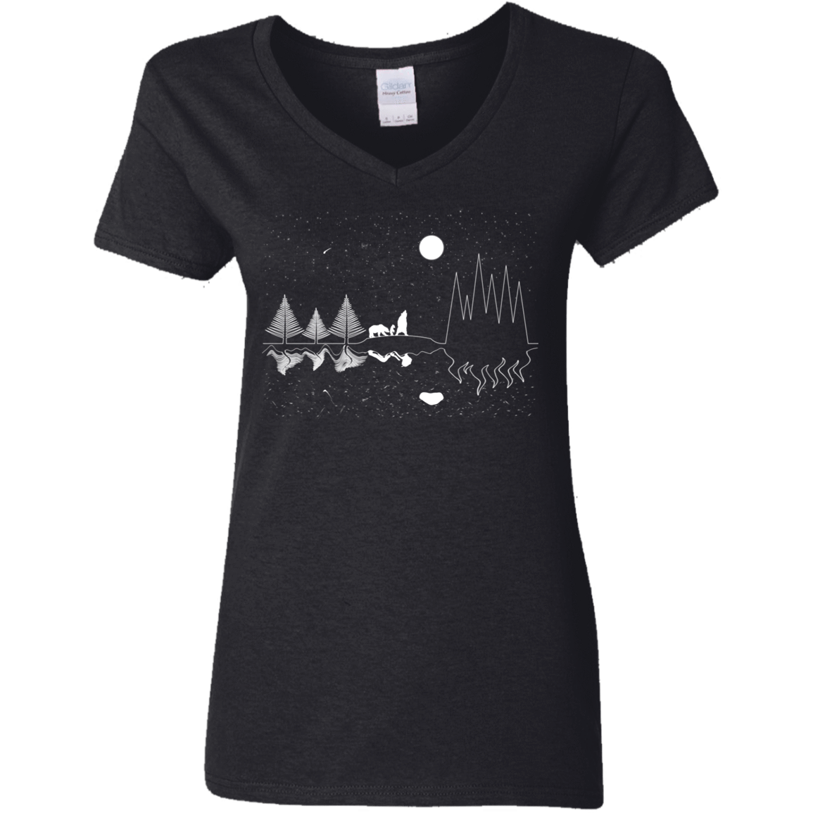 T-Shirts Black / S Moonlit Travels Women's V-Neck T-Shirt