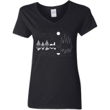 T-Shirts Black / S Moonlit Travels Women's V-Neck T-Shirt