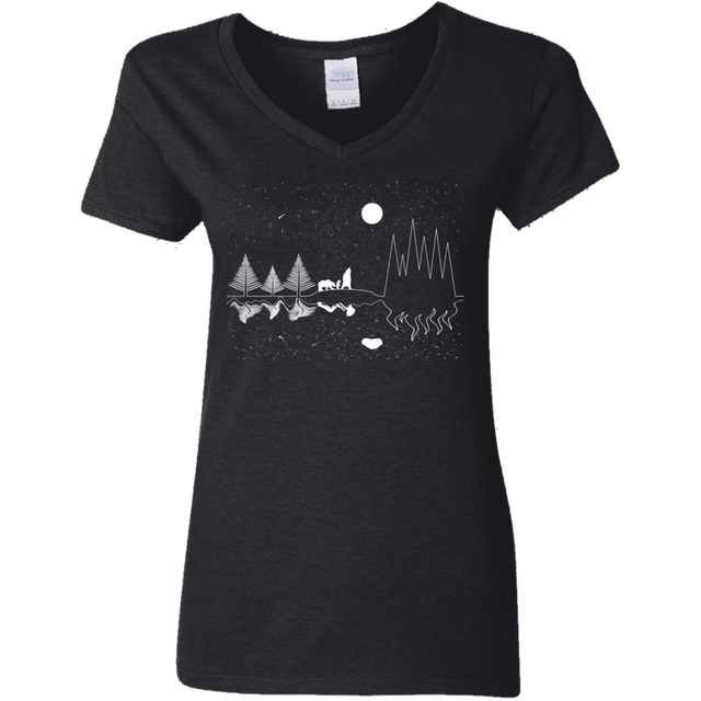 T-Shirts Black / S Moonlit Travels Women's V-Neck T-Shirt