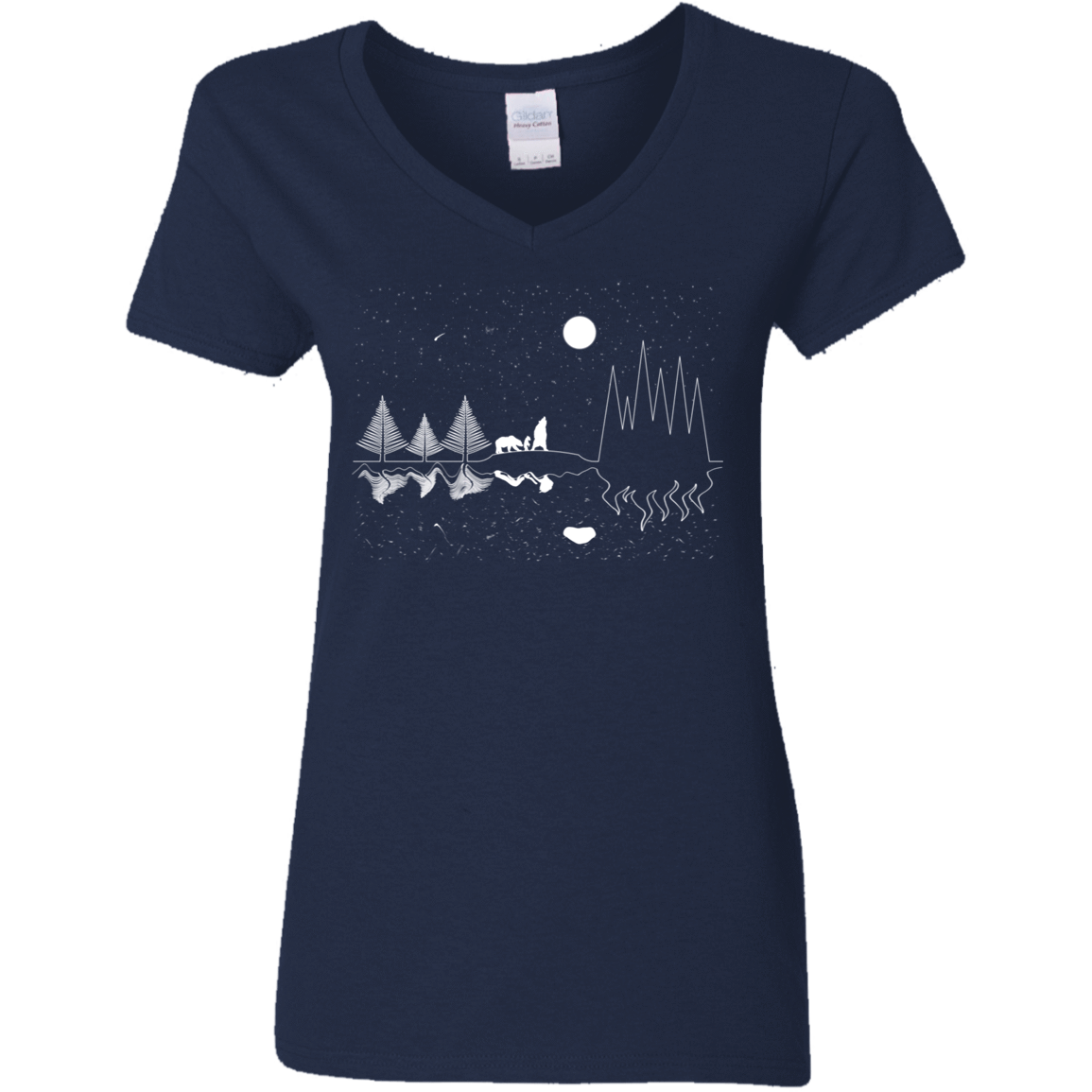 T-Shirts Navy / S Moonlit Travels Women's V-Neck T-Shirt