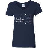 T-Shirts Navy / S Moonlit Travels Women's V-Neck T-Shirt