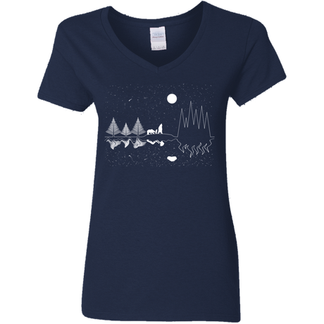 T-Shirts Navy / S Moonlit Travels Women's V-Neck T-Shirt