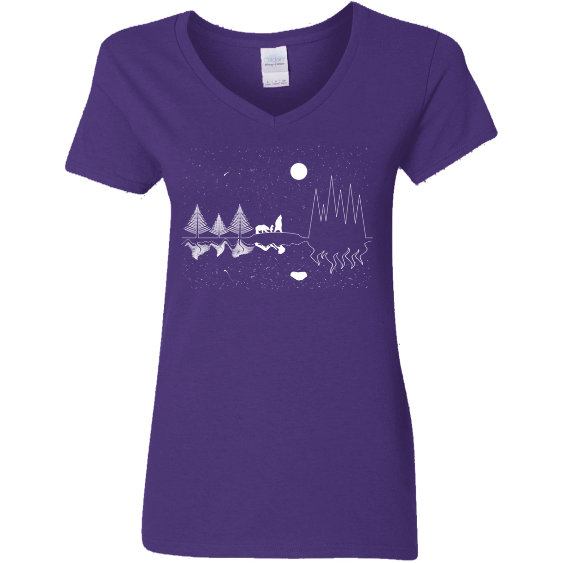 T-Shirts Purple / S Moonlit Travels Women's V-Neck T-Shirt