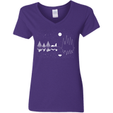 T-Shirts Purple / S Moonlit Travels Women's V-Neck T-Shirt