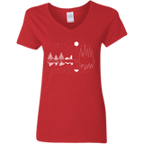 T-Shirts Red / S Moonlit Travels Women's V-Neck T-Shirt