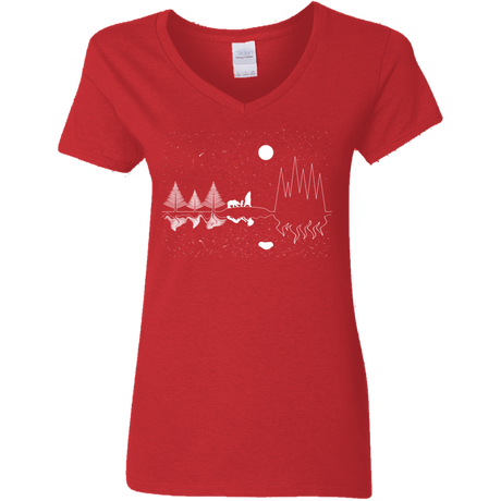 T-Shirts Red / S Moonlit Travels Women's V-Neck T-Shirt