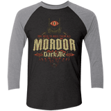 T-Shirts Vintage Black/Premium Heather / X-Small Mordor Dark Men's Triblend 3/4 Sleeve