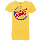 T-Shirts Vibrant Yellow / YXS Mordor Ring Girls Premium T-Shirt