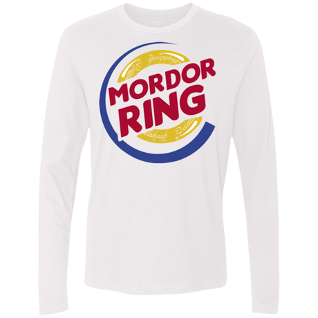 T-Shirts White / Small Mordor Ring Men's Premium Long Sleeve