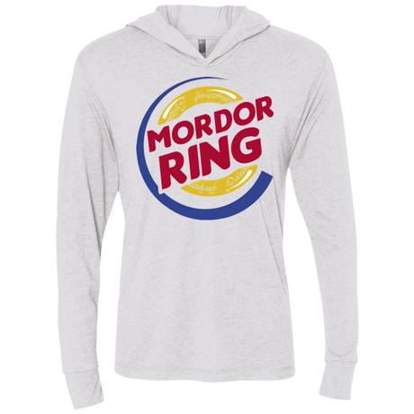 T-Shirts Heather White / X-Small Mordor Ring Triblend Long Sleeve Hoodie Tee